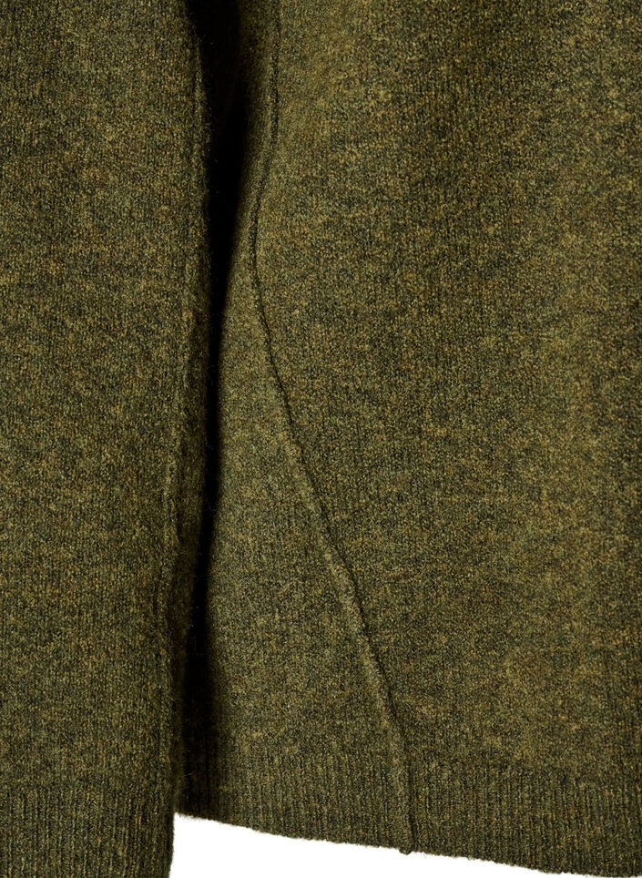 L&ouml;st stickad tr&ouml;ja med framtr&auml;dande s&ouml;mmar, Gr&ouml;n, Packshot image number 3