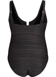 Baddr&auml;kt med texturerad rand och detalj framtill, Svart