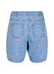 Jeansshorts med broderade blommor, Bl&aring;, Packshot image number 1
