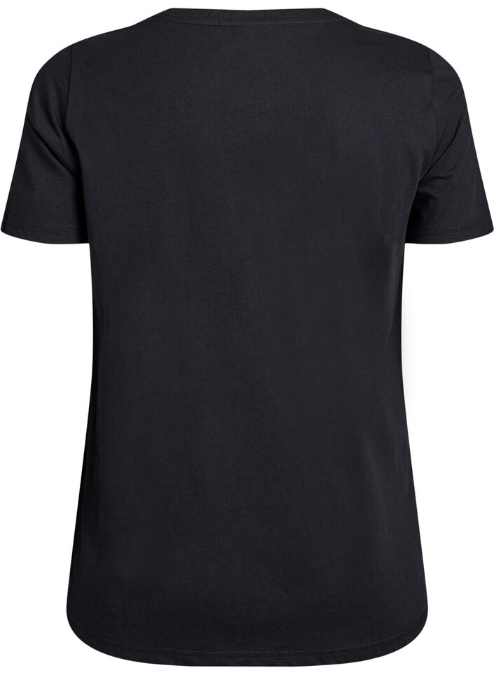 Jul-t-shirt i ekologisk bomull, Svart, Packshot image number 1