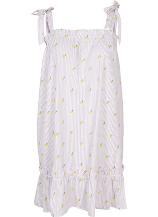 Strandklänning i bomull med knytband, Lemon Print, Packshot image number 0