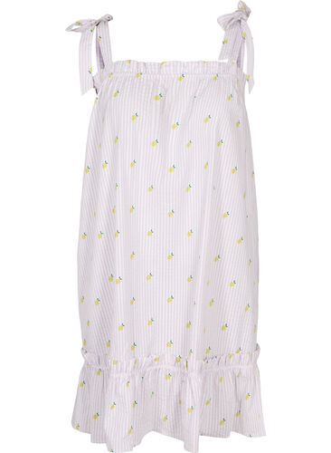 Strandklänning i bomull med knytband, Lemon Print, Packshot image number 0