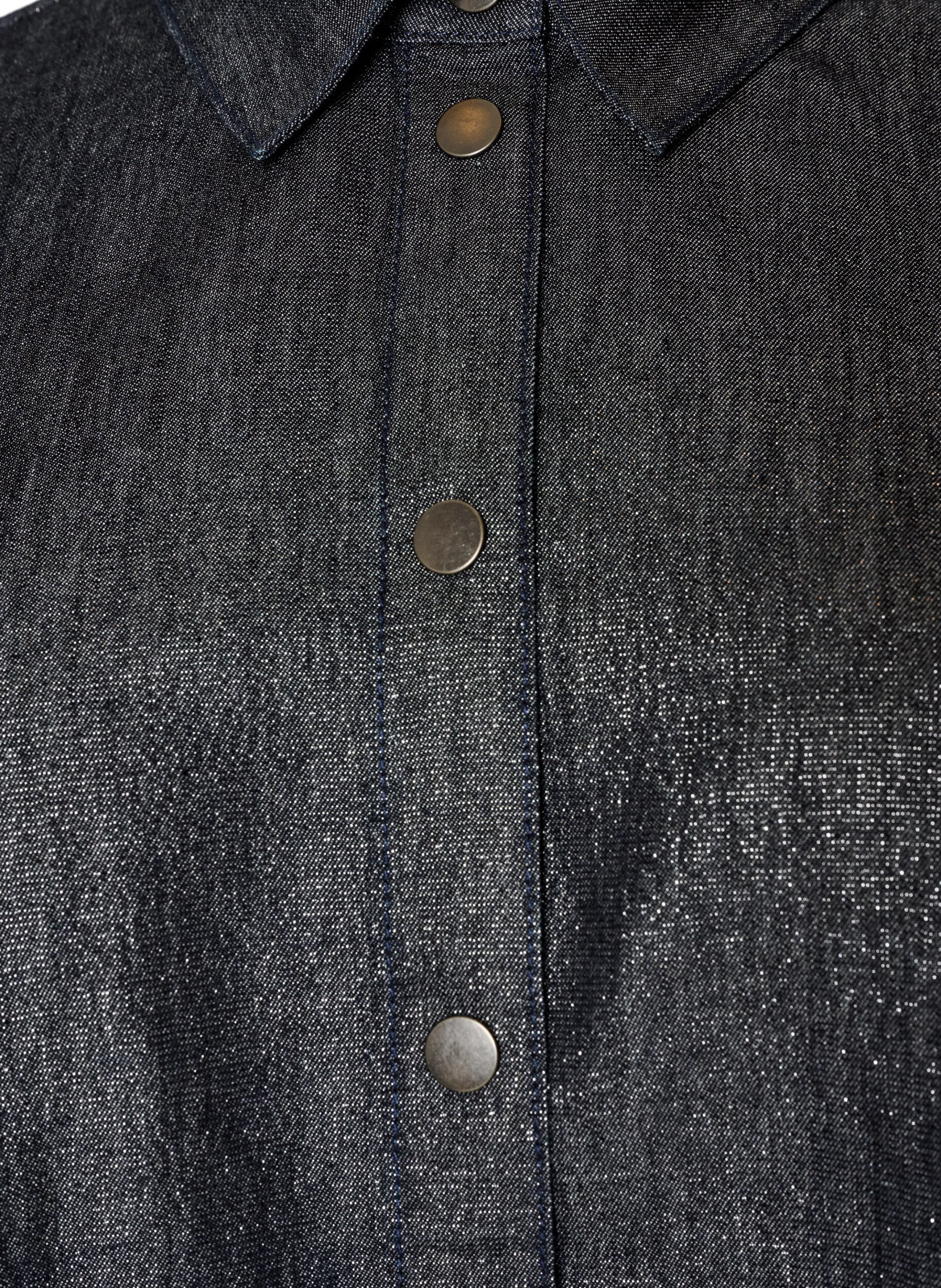 ZizziJeansskjorta med glittertr&aring;d och 3/4-&auml;rmar, Gr&aring;, Packshot image number 2