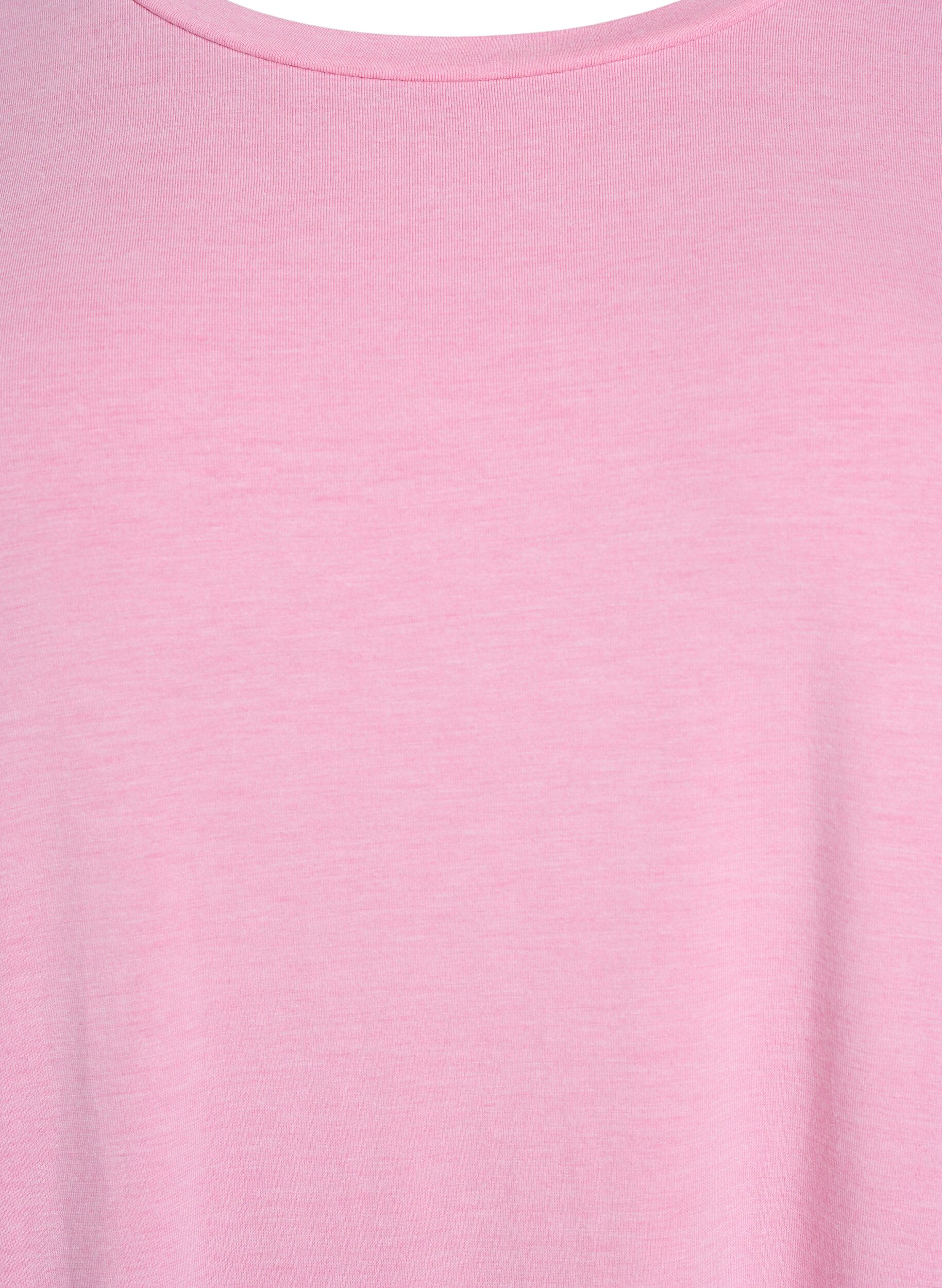 Zizzi L&ouml;s t-shirt med rund halsringning, Rosa, Packshot image number 2