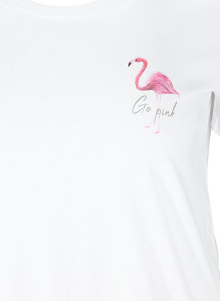 T-shirt med tryck, White Flamingo, Packshot image number 2