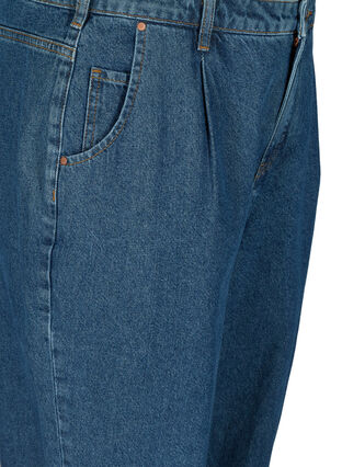 Pösiga jeans i bomull, Blue denim, Packshot image number 2