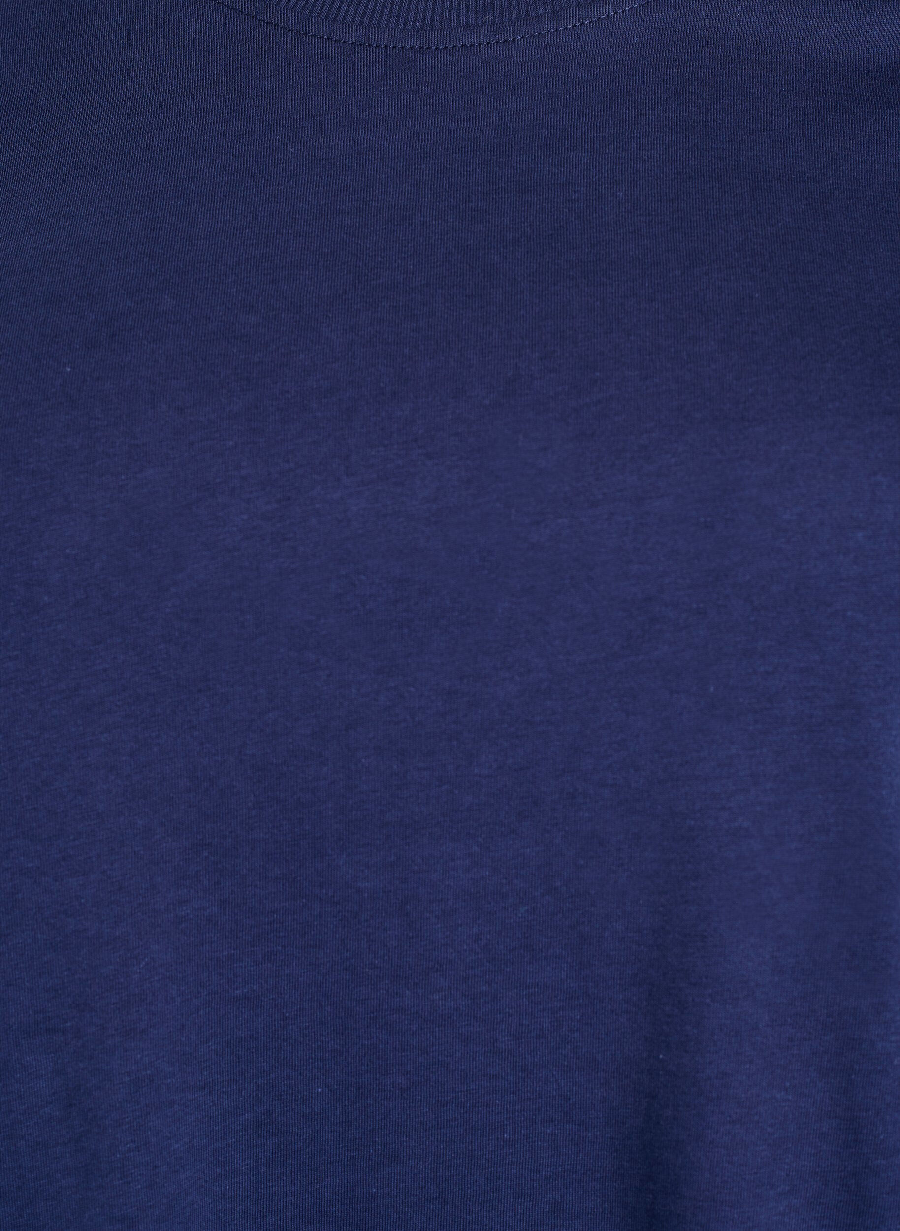 ZizziEnkel t-shirt i bomull med rund halsringning, Bl&aring;, Packshot image number 2
