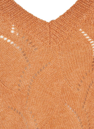 Mönstrad stickad tröja med ull, Amber Brown MEL, Packshot image number 2