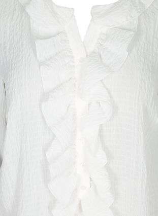 Blus med volanger, Bright White, Packshot image number 2