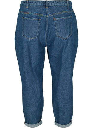 Pösiga jeans i bomull, Blue denim, Packshot image number 1