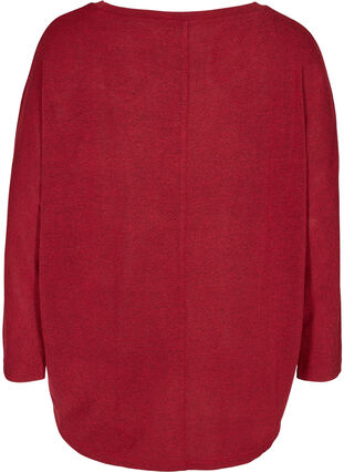 Enfärgad tröja med långa ärmar, Red, Packshot image number 1