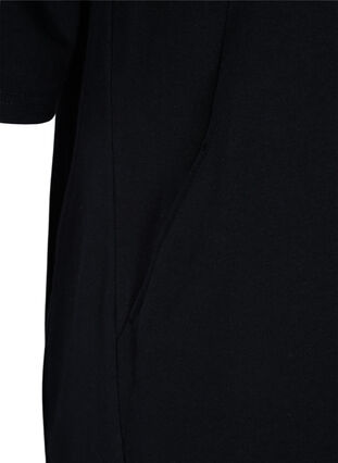 Kampanjvara – Sweatshirtklänning i bomull med fickor och 3/4-ärmar, Black, Packshot image number 3