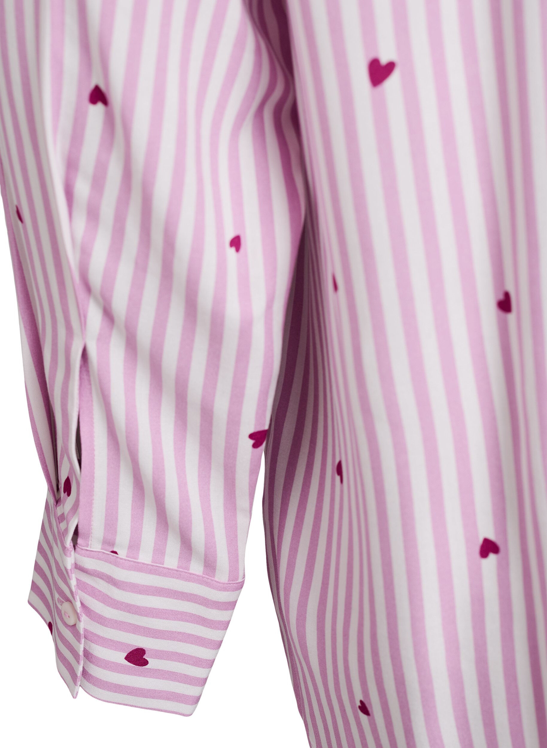 ZizziNattlinne med r&auml;nder och hj&auml;rtan, Rosa, Packshot image number 3