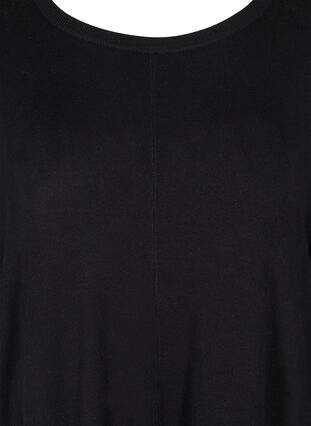 Oversized stickad klänning i viskosblandning, Black, Packshot image number 2