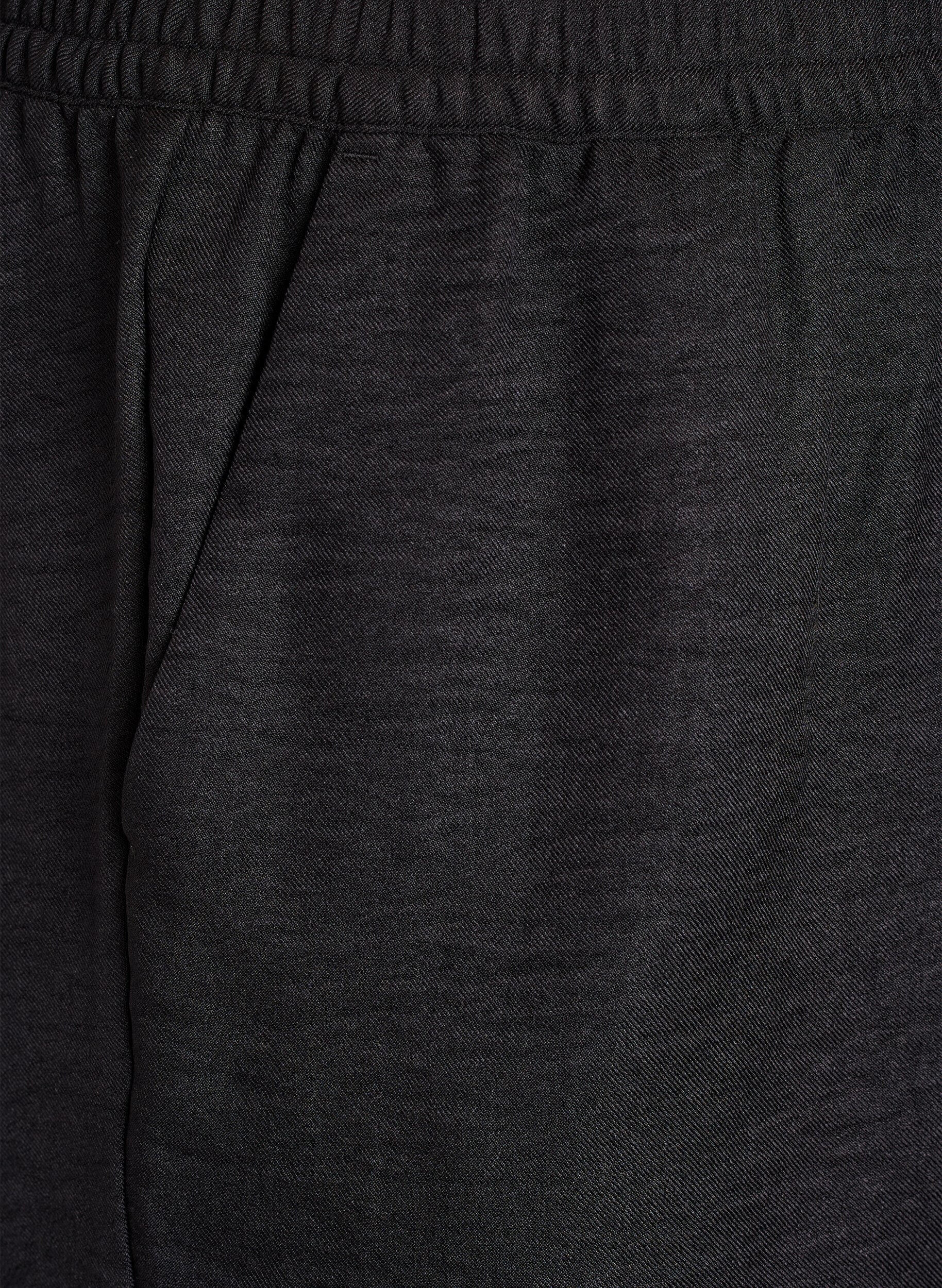 Zizzi Shorts med fickor och h&ouml;g midja, Svart, Packshot image number 2