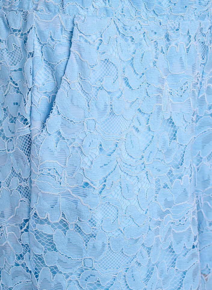 Spetsshorts med h&ouml;g midja och fickor, Bl&aring;, Packshot image number 2