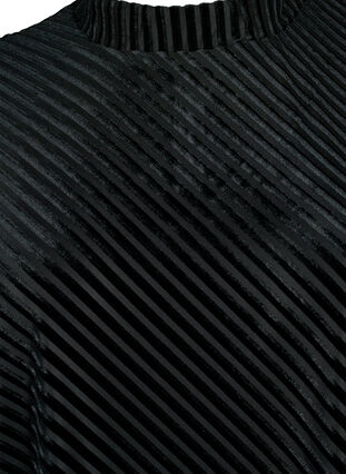 Klänning i velour med strukturmönster, Black, Packshot image number 2