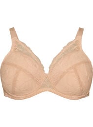 Vadderad spets-BH med bygel, Beige