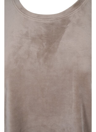 Kortärmad velour t-shirt, Taupe Gray, Packshot image number 2