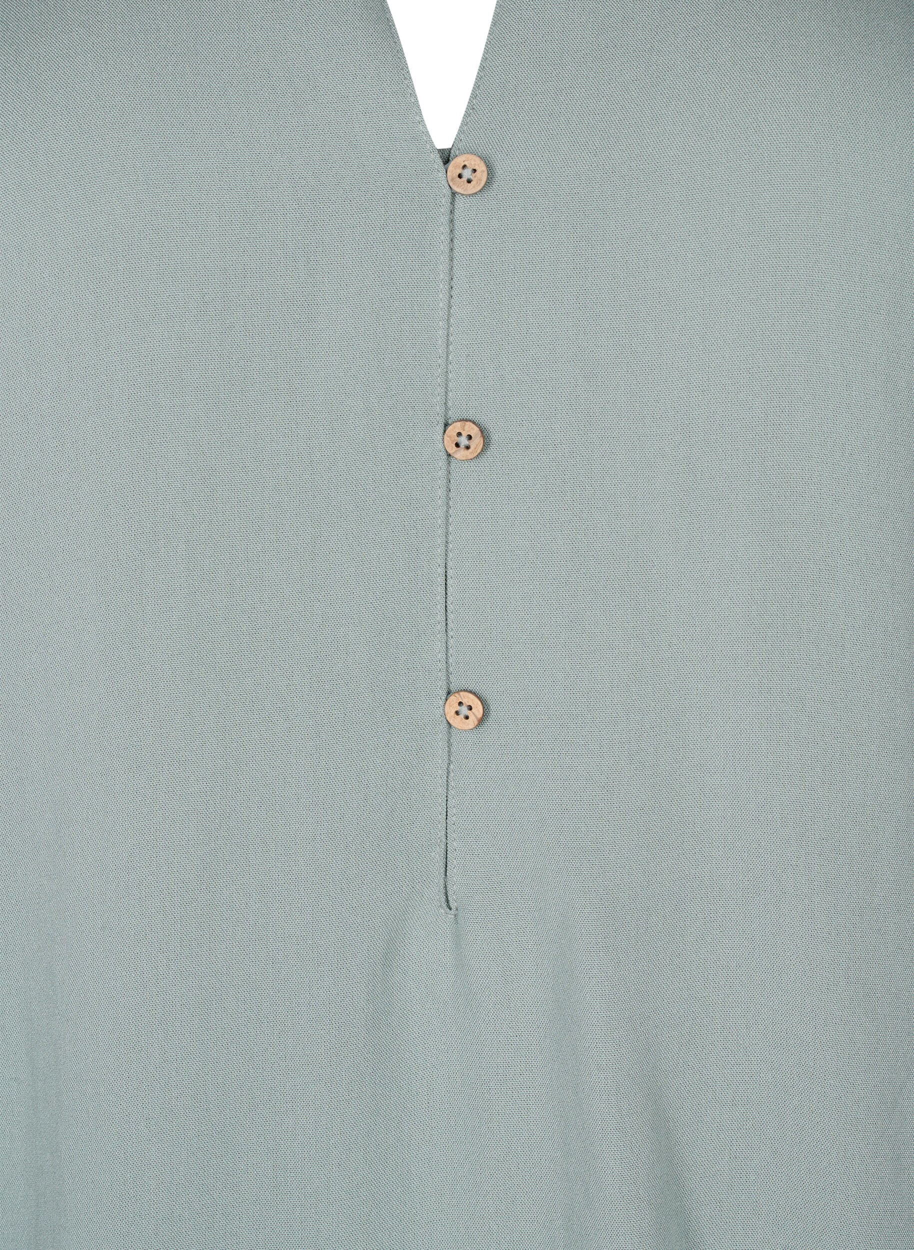 Zizzi Tunika i viskos med korta &auml;rmar, Chinois Green, Packshot image number 2