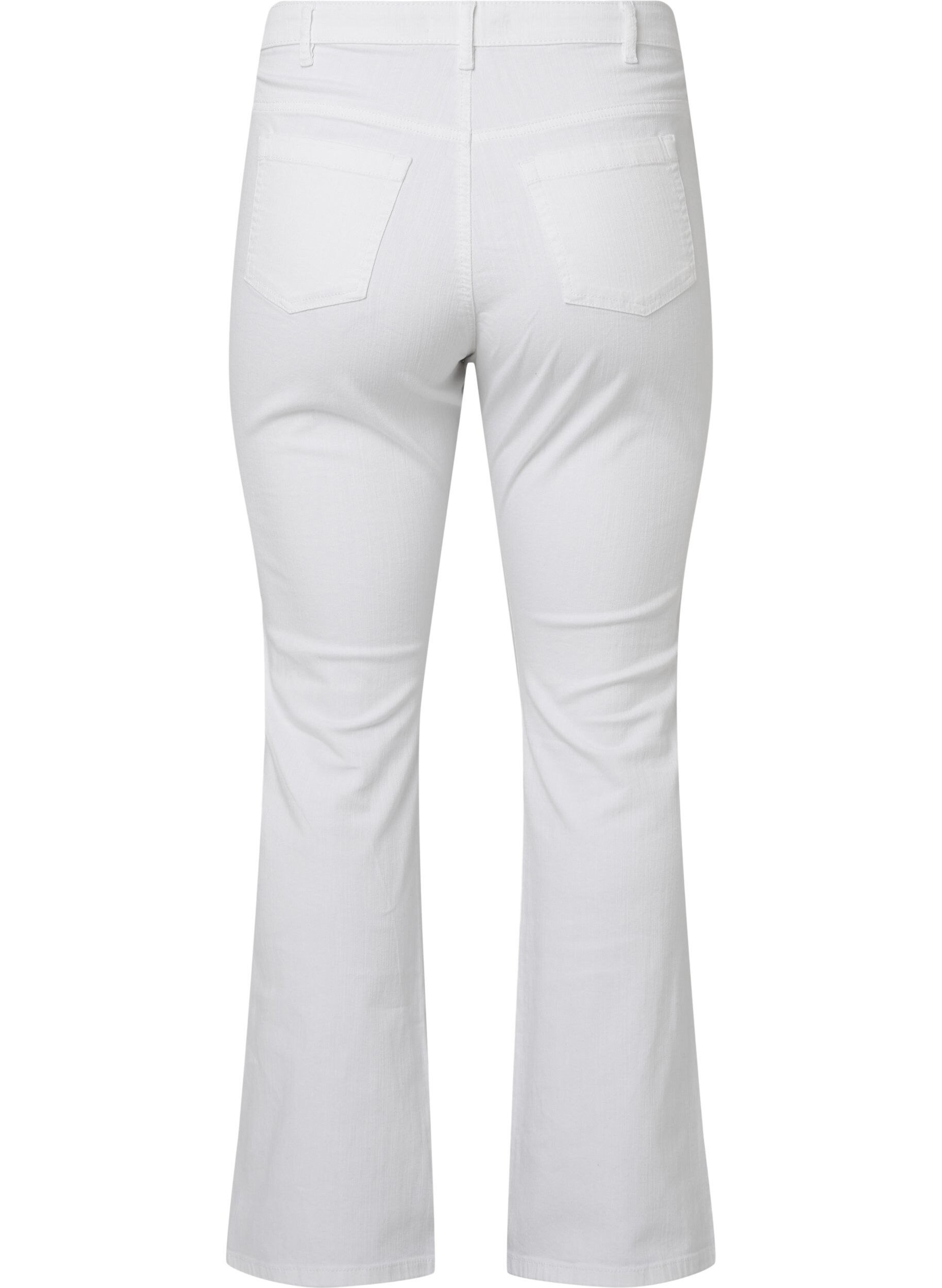 Zizzi Ellen bootcut jeans med h&ouml;g midja, Vit, Packshot image number 1