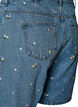 Jeansshorts med broderade blommor, Bl&aring;, Packshot image number 3