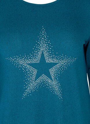 Långärmad blus, B.Coral w. Stud Star, Packshot image number 2