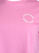 T-shirt i ekologisk bomull med textmotiv, Rosa, Packshot image number 2