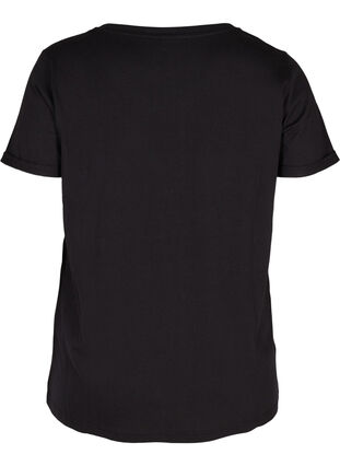 Tränings-t-shirt i bomull med tryck, Black Keep, Packshot image number 1