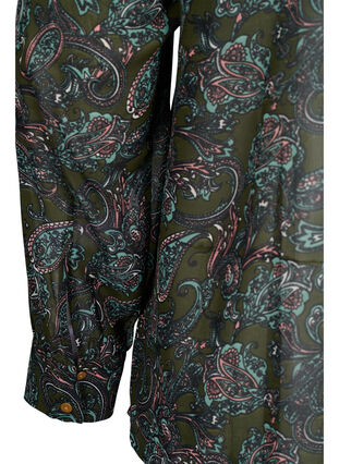Skjorta med v-ringning och paisleymönster, Green Paisley AOP, Packshot image number 3