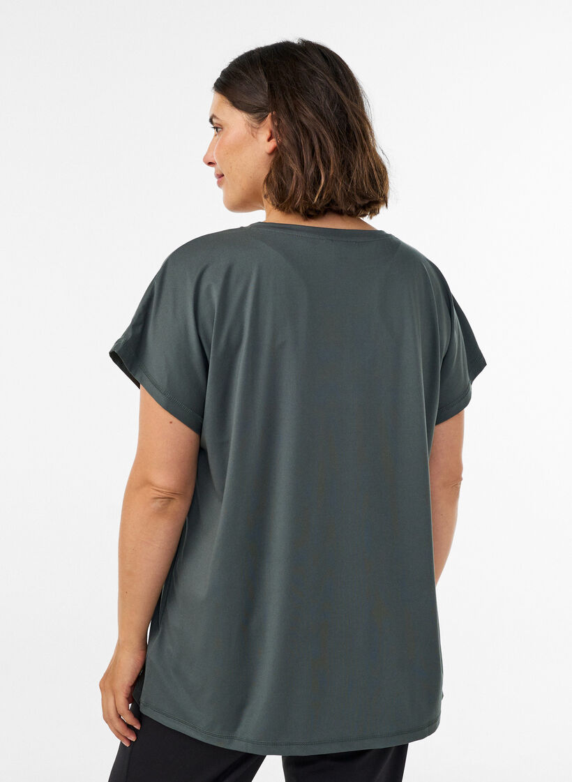L&ouml;s tr&auml;ningst-shirt med v-ringning, Gr&ouml;n, Model image number 2