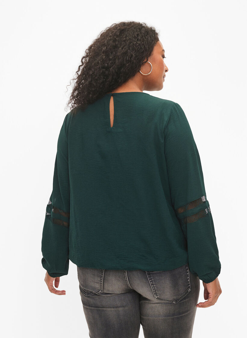 Långärmad blus med spets, Scarab, Model image number 1