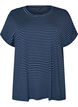 Randig t-shirt i viskos med rund halsringning, Bl&aring;, Packshot image number 0