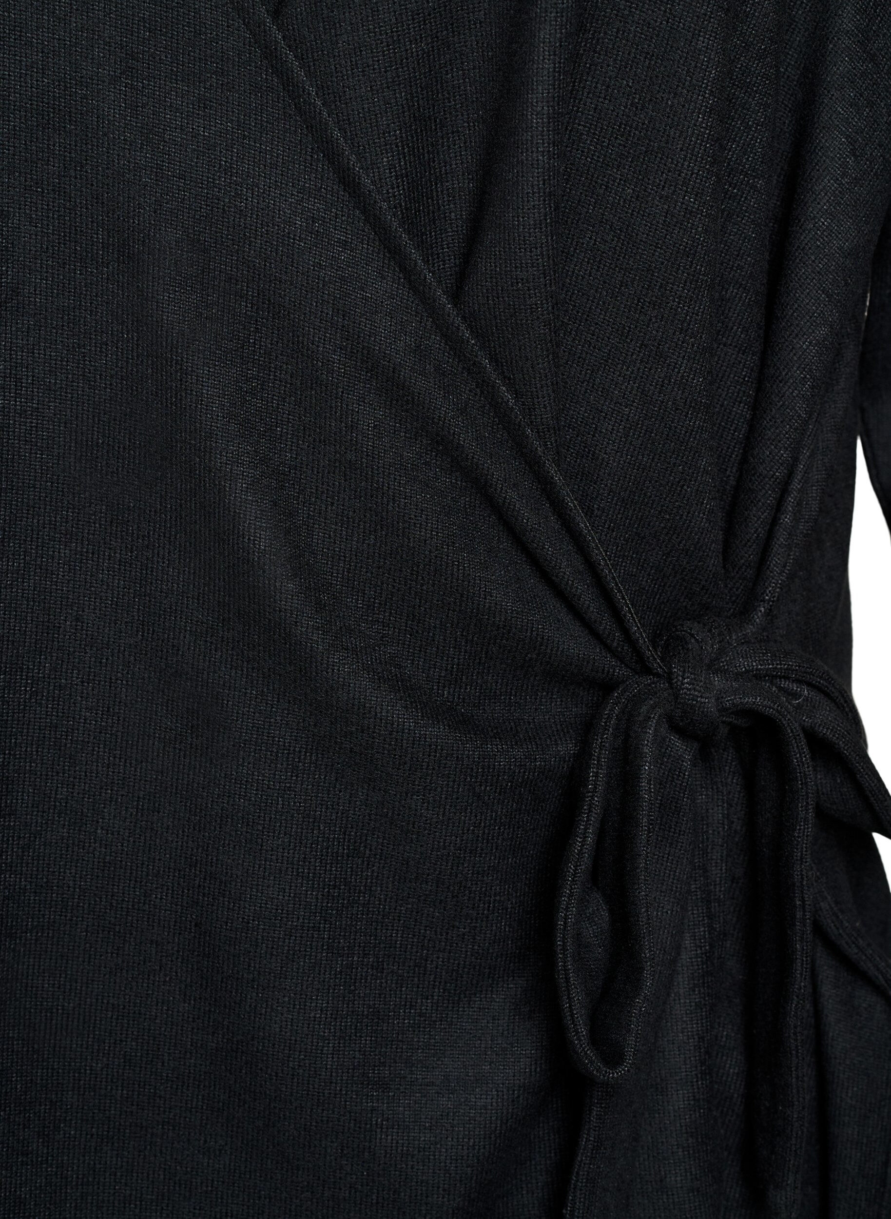ZizziOmlottblus i jersey med knytning, Svart, Packshot image number 2