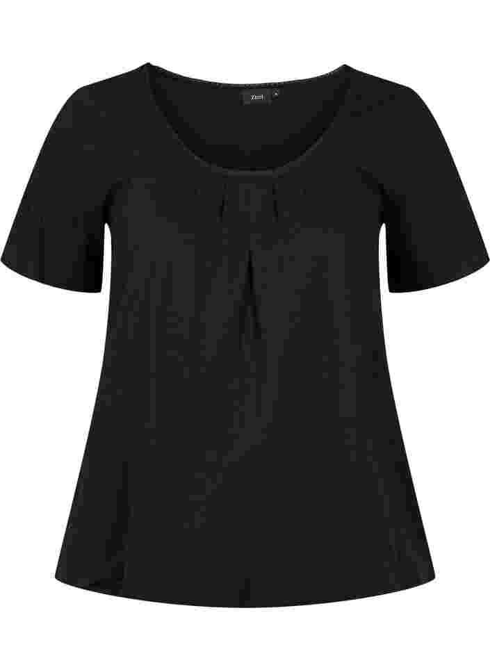 T-shirt i bomull med korta ärmar, Black