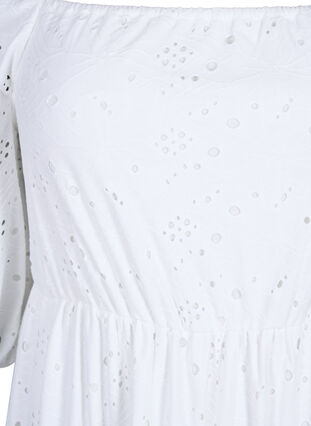 Maxiklänning med spetsmönster och fyrkantig halsringning, Bright White, Packshot image number 2