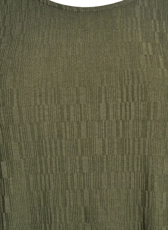 Blus med struktur och 3/4-&auml;rmar, Gr&ouml;n, Packshot image number 2