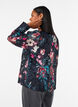 Blommig blus med v&auml;vd textur, Svart, Model image number 2