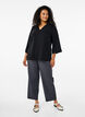 Blus med 3/4-&auml;rm, Svart, Model image number 1