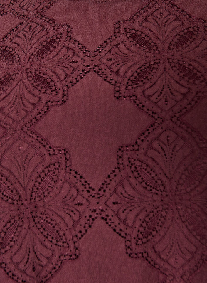 Spetskl&auml;nning med l&aring;nga &auml;rmar och volangkant, M&ouml;rk Bordeaux, Packshot image number 2