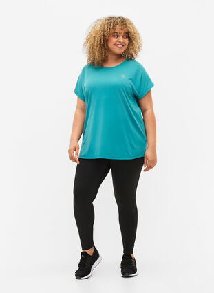 Kortärmad t-shirt för träning, Green-Blue Slate, Model image number 2