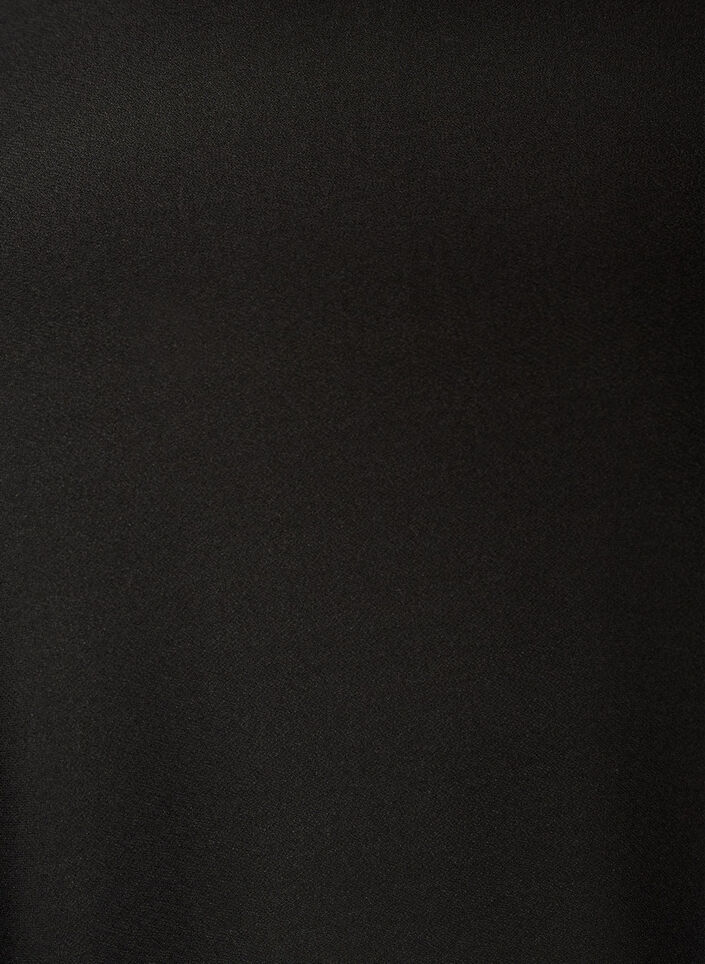 Kort kl&auml;nning i jersey med fj&auml;derkant, Svart, Packshot image number 2