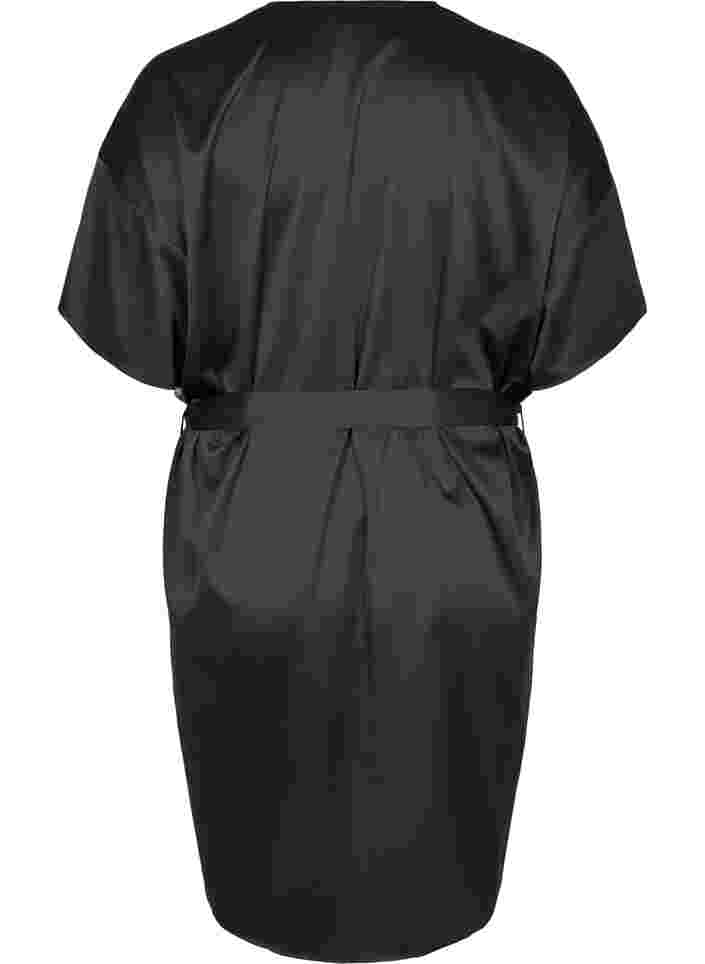 Morgonrock med korta ärmar, Black, Packshot image number 1