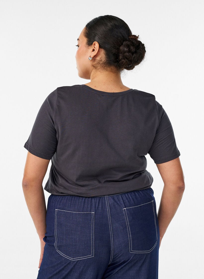 T-shirt med tryck, Gr&aring;, Model image number 2