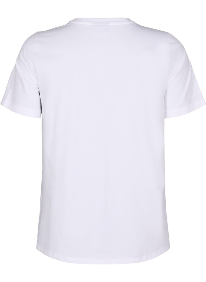 T-shirt i ekologisk bomull med rund halsringning, Bright White, Packshot image number 1