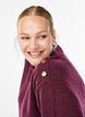 Stickad blus med knappdetalj, M&ouml;rk Bordeaux, Model image number 3