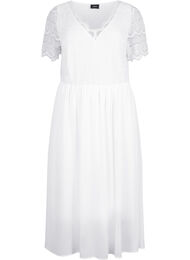 Festklänning med spets och empire-midja, Bright White