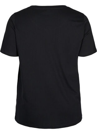 T-shirt i ekologisk bomull med tryck, Black, Packshot image number 1