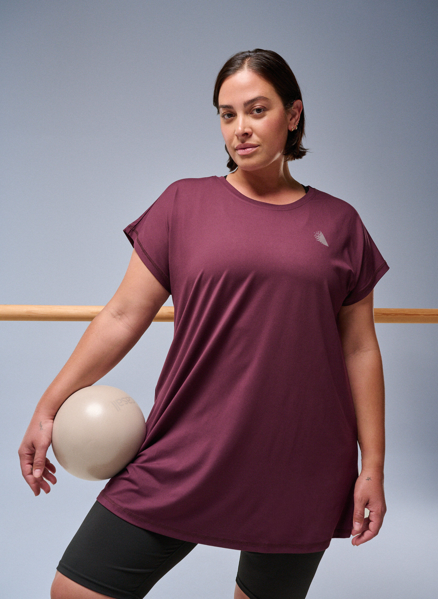 Zizzi L&aring;ng tr&auml;nings-t-shirt, R&ouml;d, Image image number 0