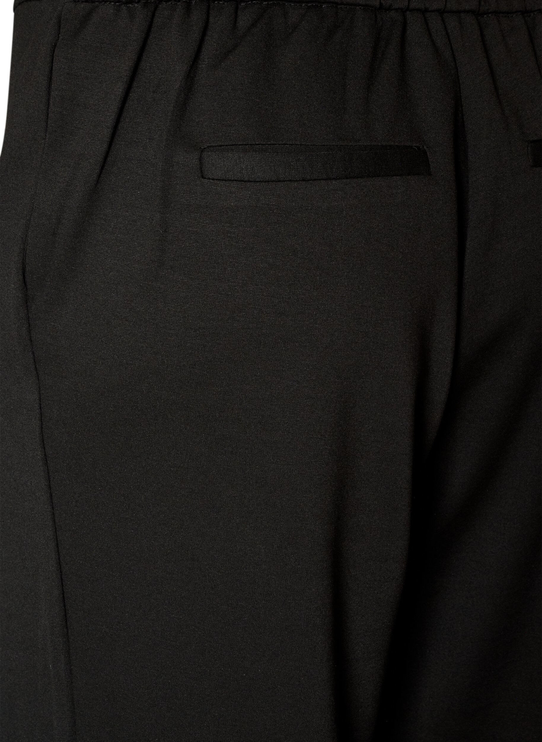 ZizziL&ouml;sa byxor i jersey med h&ouml;g midja, Svart, Packshot image number 3